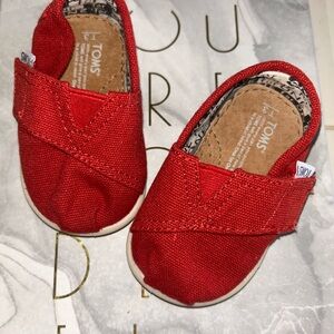 TOMS Kids Red Moccasin Shoes